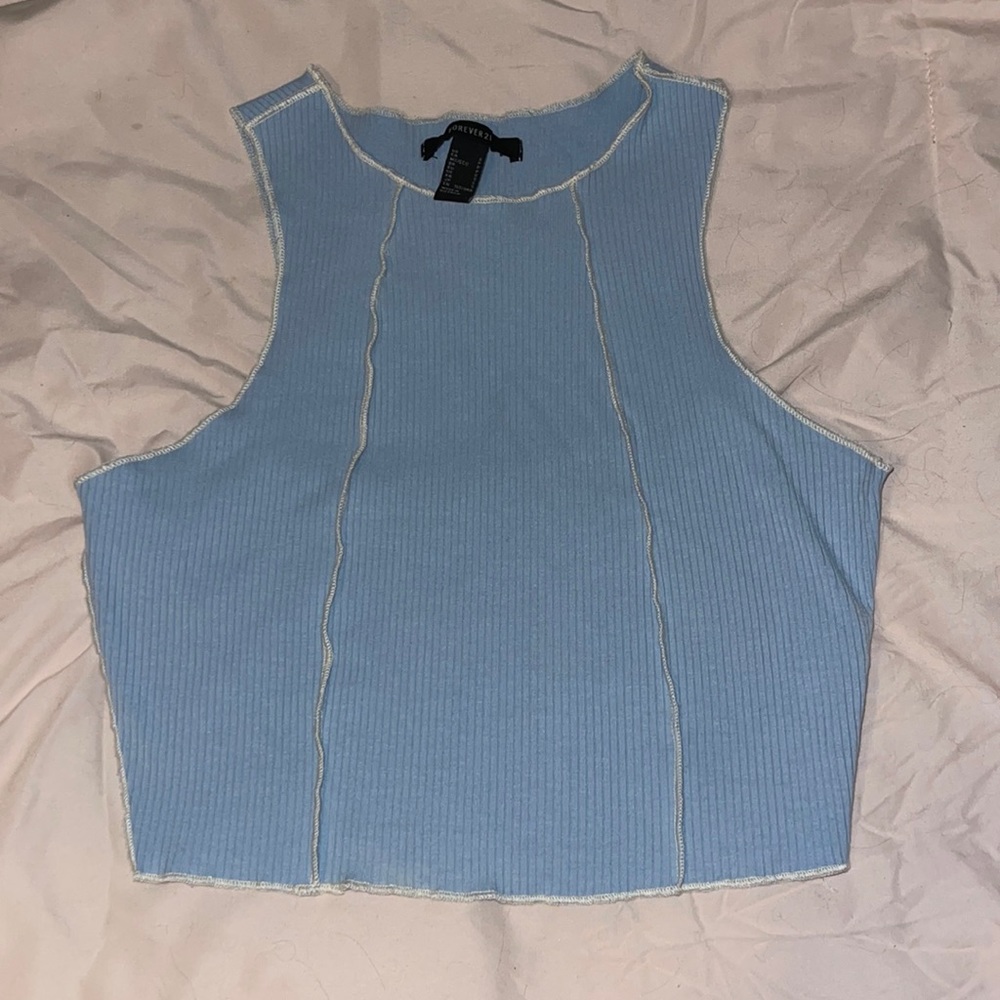 Blue ribbed top